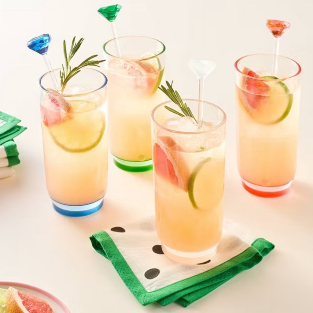 8PC- Bundle Kate Spade New York X Target 1-4pc Stir Sicks 1-4pc Drinkware Set